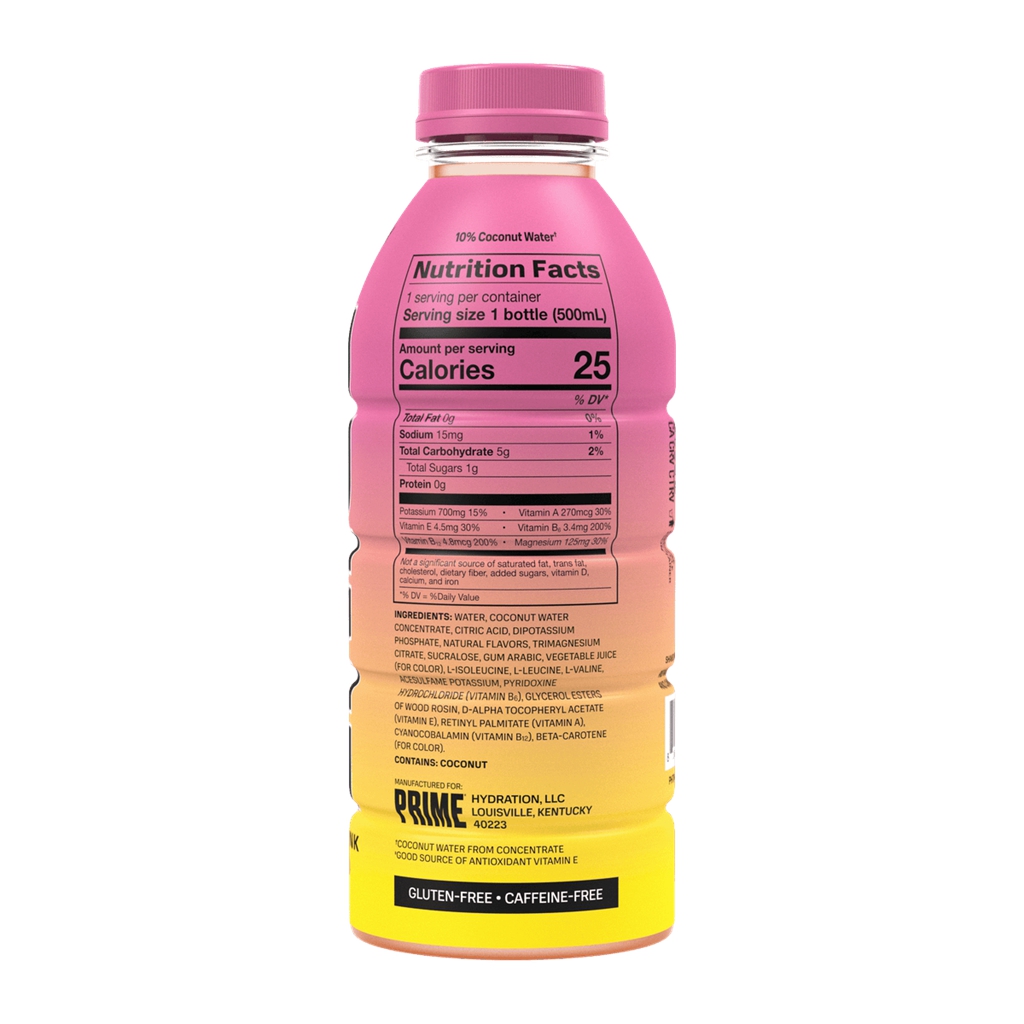 Pink Yellow Prime Strawberry Banana 12PK Hydration Drink | VA3468752