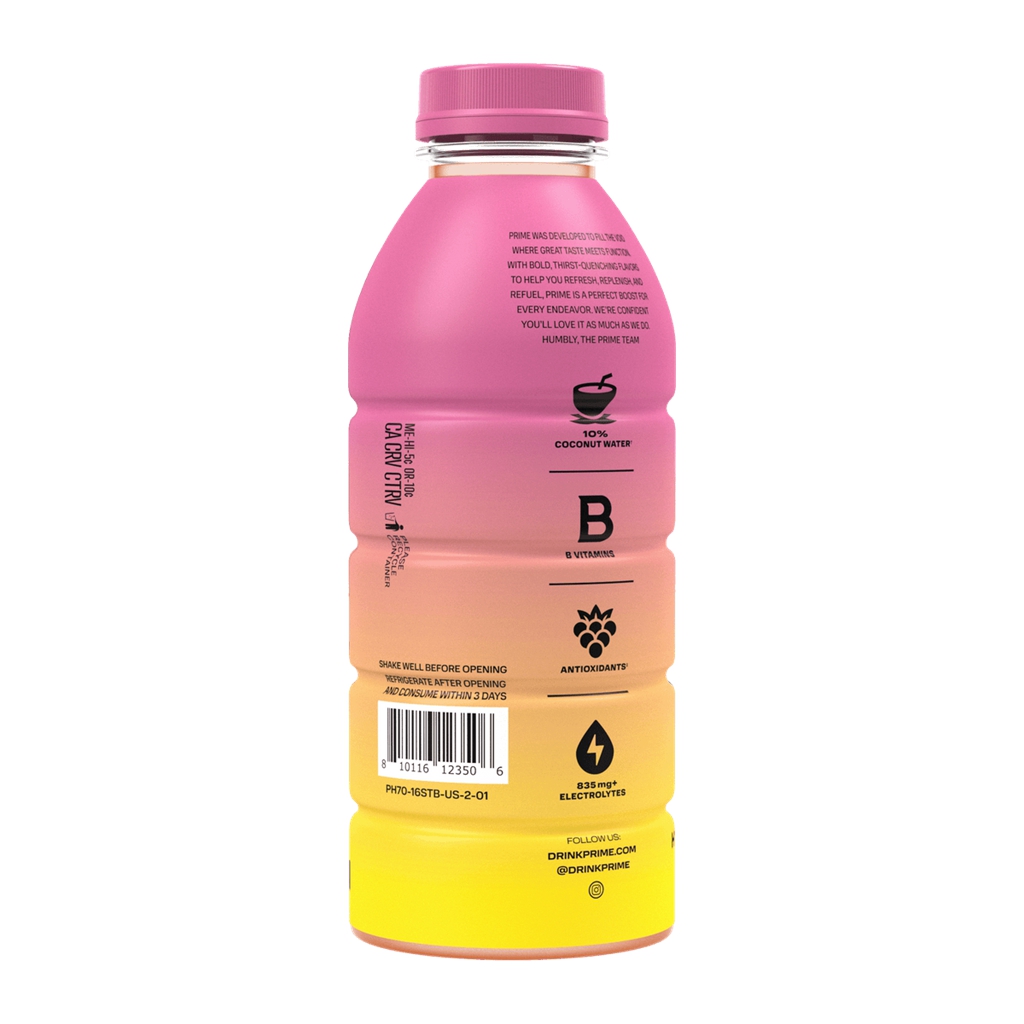 Pink Yellow Prime Strawberry Banana 12PK Hydration Drink | VA3468752