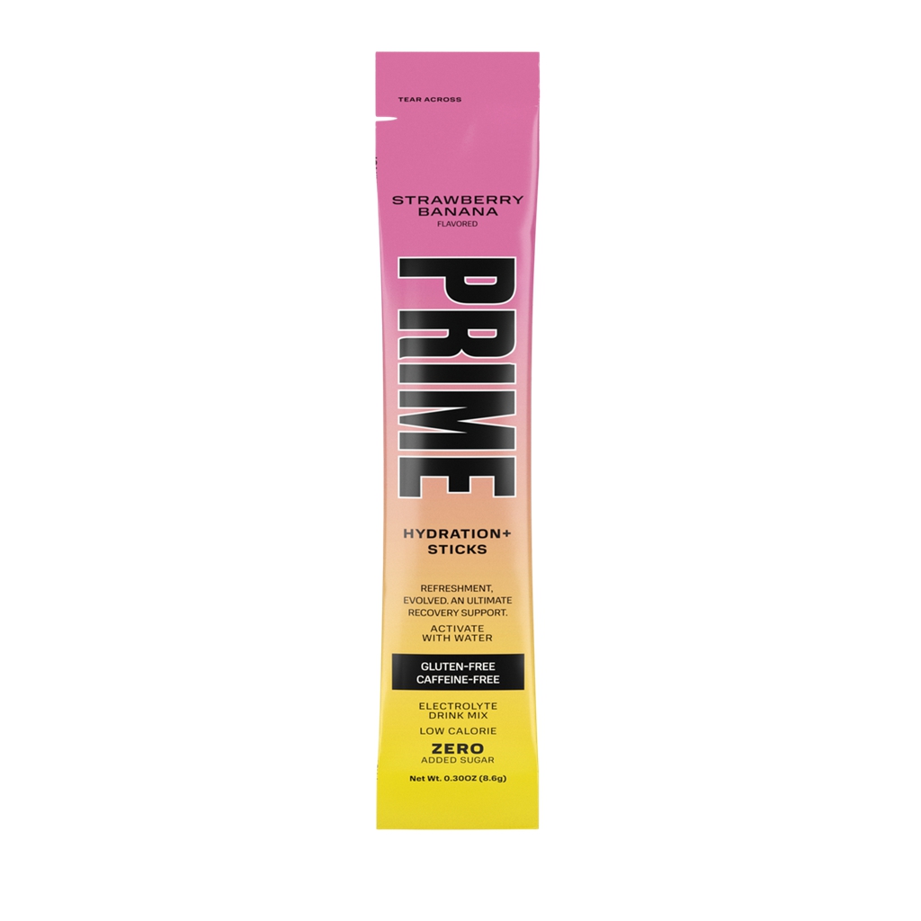 Pink Yellow Prime Strawberry Banana 6PK Hydration Sticks | AW5709614